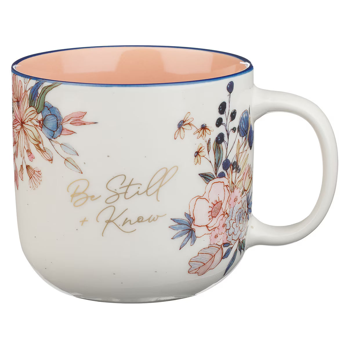 Be Still and Know Peach Blossom Ceramic Coffee Mug - Psalm 46:10 - Jessi Jayne Boutique