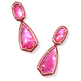 Kendra Scott Camry Gold Enamel Frame Statement Earrings in Azalea - Jessi Jayne Boutique