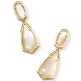 Kendra Scott Camry Gold Enamel Frame Statement Earrings in Natural - Jessi Jayne Boutique