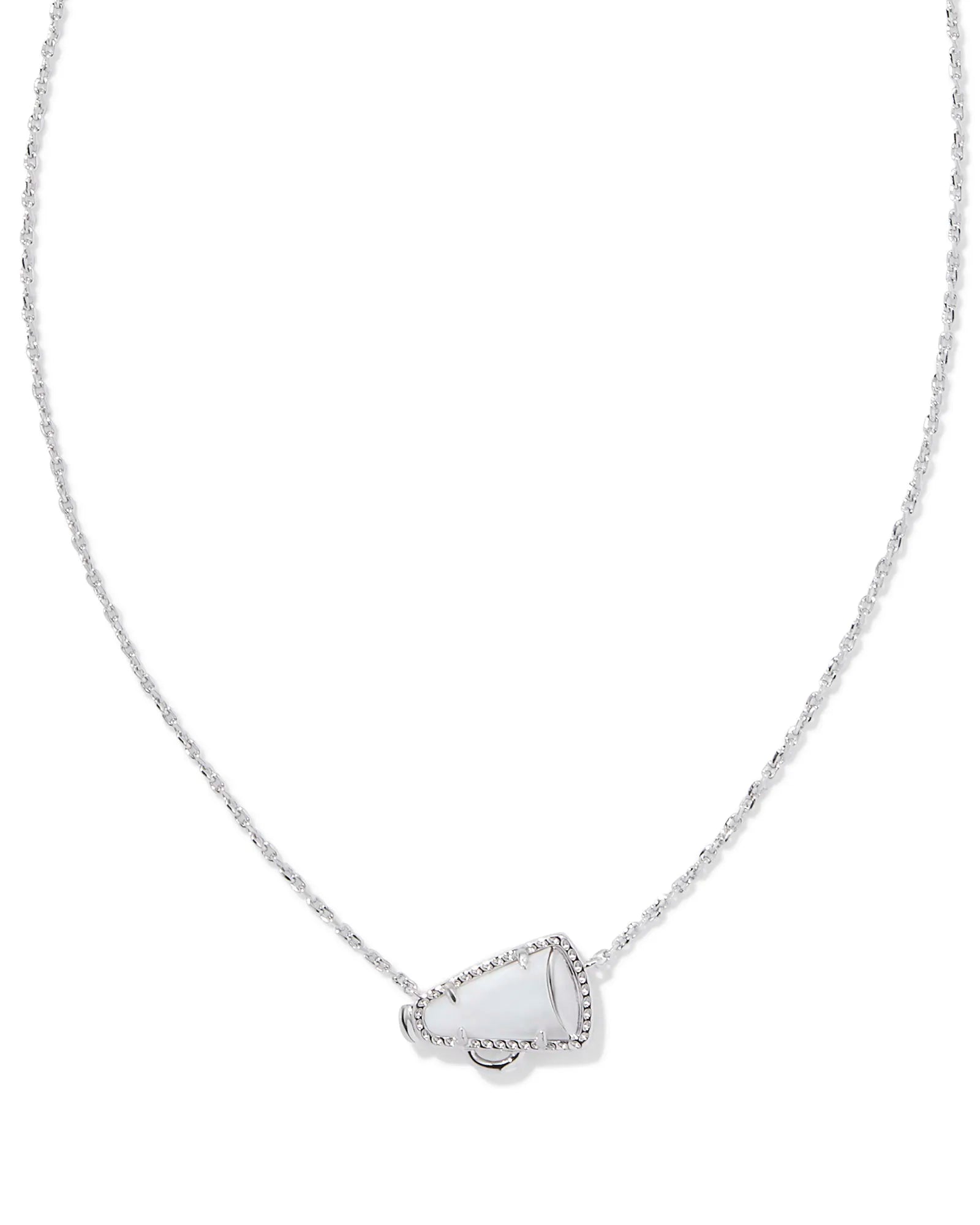 Kendra Scott Cheer Silver Short Pendant Necklace in White MOP - Jessi Jayne Boutique