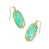 Kendra Scott Elle Lattice Frame Gold Drop Earrings - Jessi Jayne Boutique
