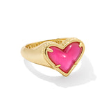 Kendra Scott Framed Ari Heart Gold Band Ring in Azalea Illusion - Jessi Jayne Boutique