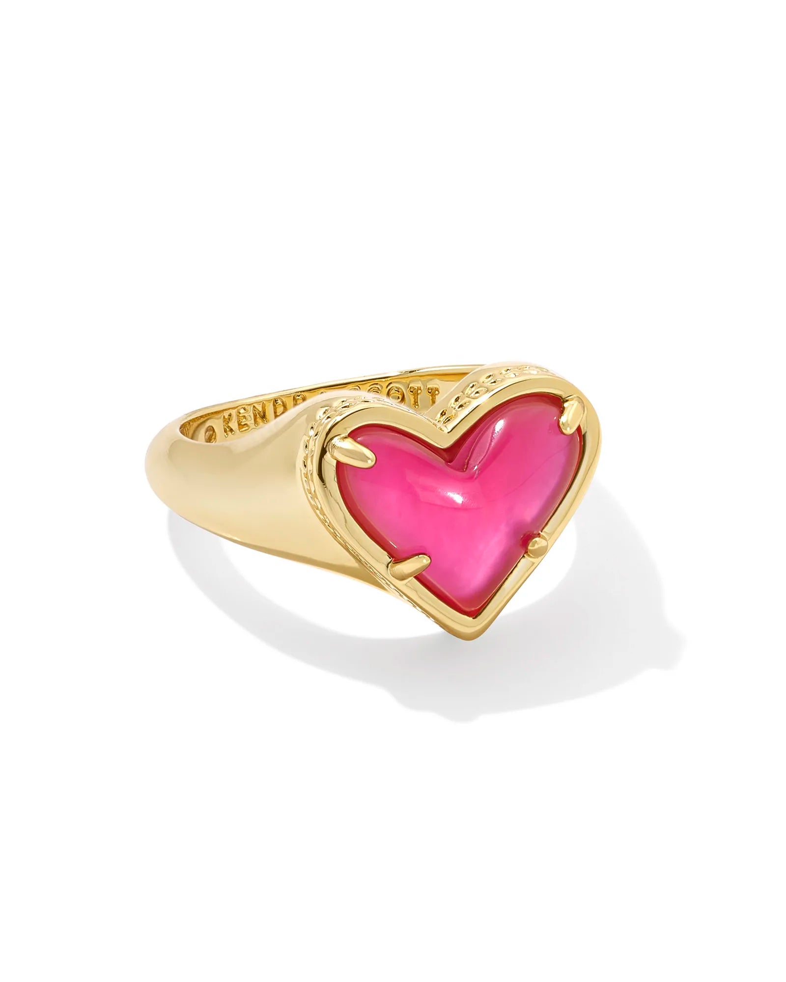 Kendra Scott Framed Ari Heart Gold Band Ring in Azalea Illusion - Jessi Jayne Boutique