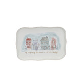 Stoneware Platter Village Christmas Scene & Gold Electroplating - Jessi Jayne Boutique
