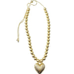 Gemelli Amelia Gold Scalloped Heart Adjustable Necklace - Jessi Jayne Boutique