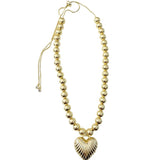 Gemelli Amelia Gold Scalloped Heart Adjustable Necklace - Jessi Jayne Boutique