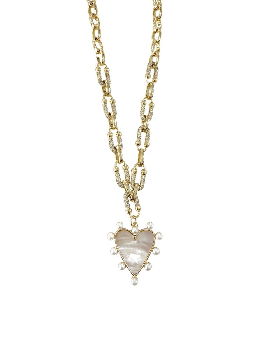 Gemelli Marella Gold Pearl Heart Necklace - Jessi Jayne Boutique