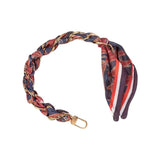 Gemelli Gold Phone Chain with Scarf Red and Navy - Jessi Jayne Boutique