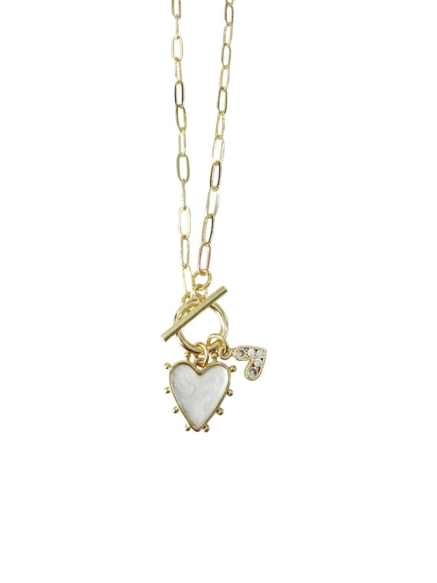 Gemelli Hazel Heart Necklace White - Jessi Jayne Boutique
