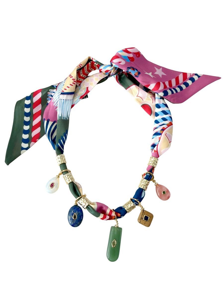 Gemelli Millie Gemstone Scarf Necklace - Jessi Jayne Boutique