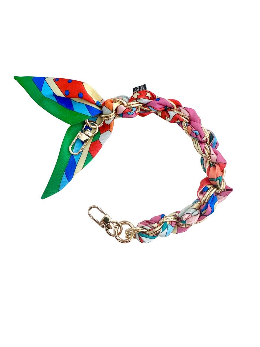 Gemelli Gold Phone Chain with Scarf Rainbow - Jessi Jayne Boutique