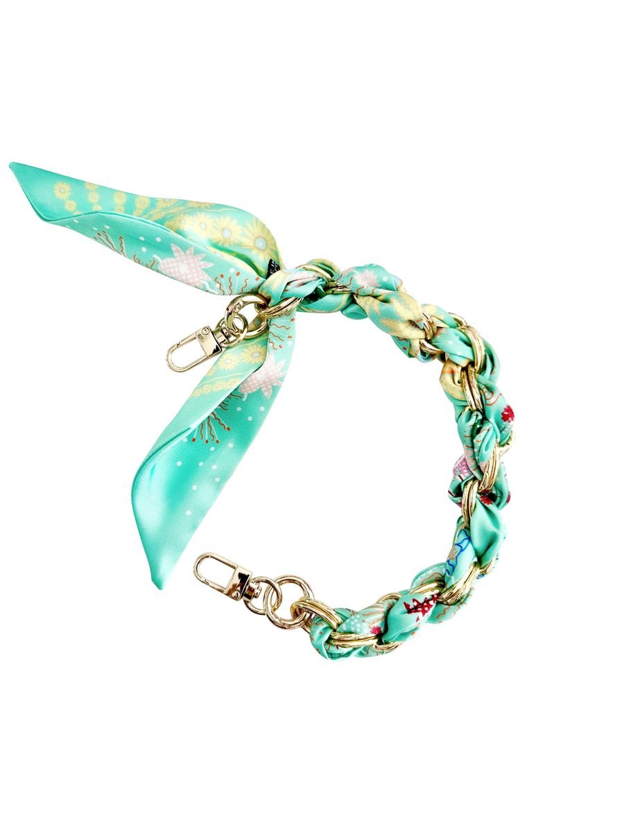 Gemelli Gold Phone Chain with Scarf Mint - Jessi Jayne Boutique