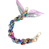 Gemelli Gold Phone Chain with Scarf Pink and Blue - Jessi Jayne Boutique