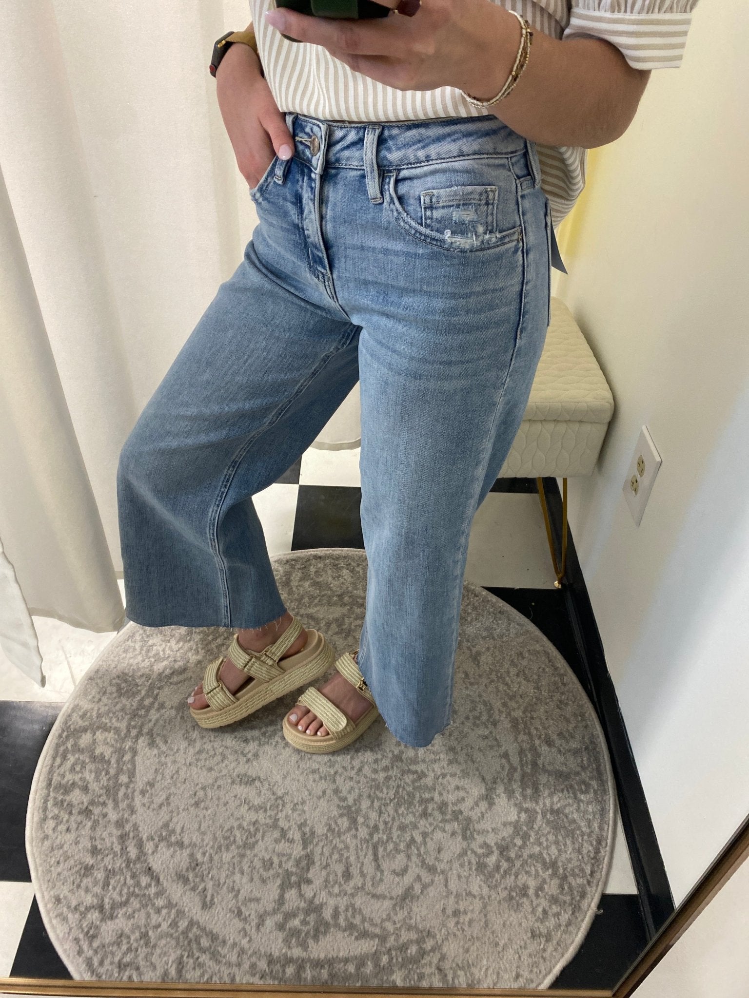 Ben Rinnies Vervet High Rise Cropped Wide Leg Jeans - Jessi Jayne Boutique