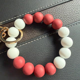 Silicone Beaded Wristlet Keychain