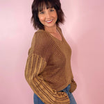 Mocha Even Better Knit Contrast Sweater - Jessi Jayne Boutique