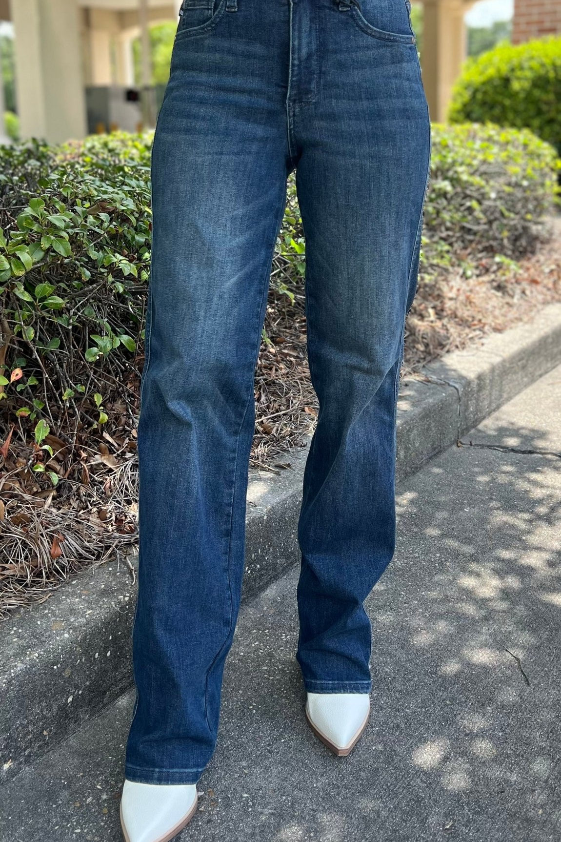 Just For Fun Judy Blue Mid Rise Tummy Control Classic Straight Leg Jeans - Jessi Jayne Boutique