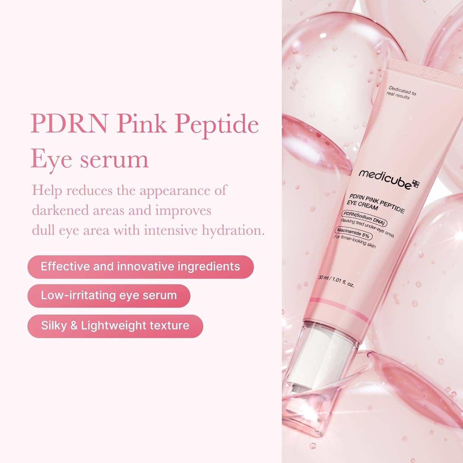 MEDICUBE Salmon DNA PDRN Pink Peptide Eye Serum 1.01fl.oz - Jessi Jayne Boutique