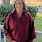 Easy Authority Collared Pullover Top - Jessi Jayne Boutique