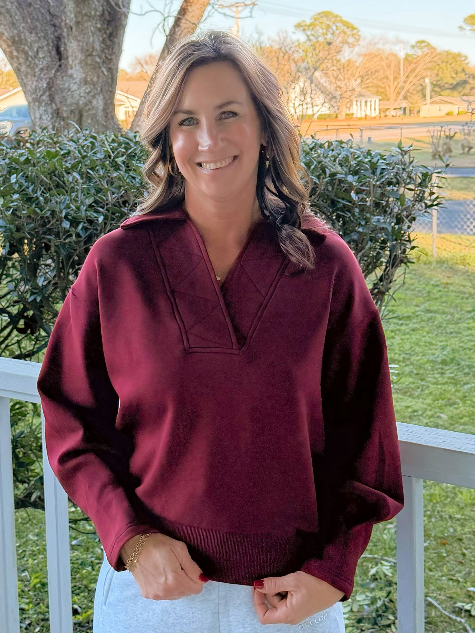 Easy Authority Collared Pullover Top - Jessi Jayne Boutique