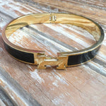 Classic Black and Gold Hinge Bracelet - Jessi Jayne Boutique