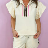 Sporty Chic Ruffle Sleeve Shorts Set - Jessi Jayne Boutique