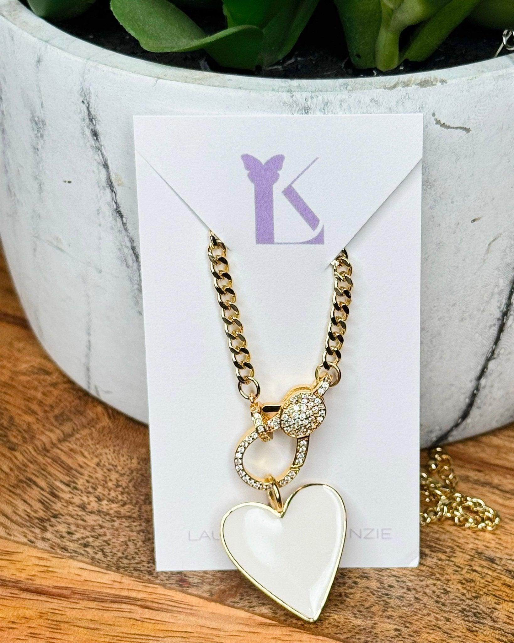 Golden Heart Charm Necklace Necklace - Jessi Jayne Boutique