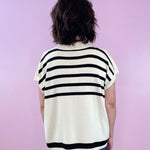 Ecru Classic Stripes Knit Top - Jessi Jayne Boutique