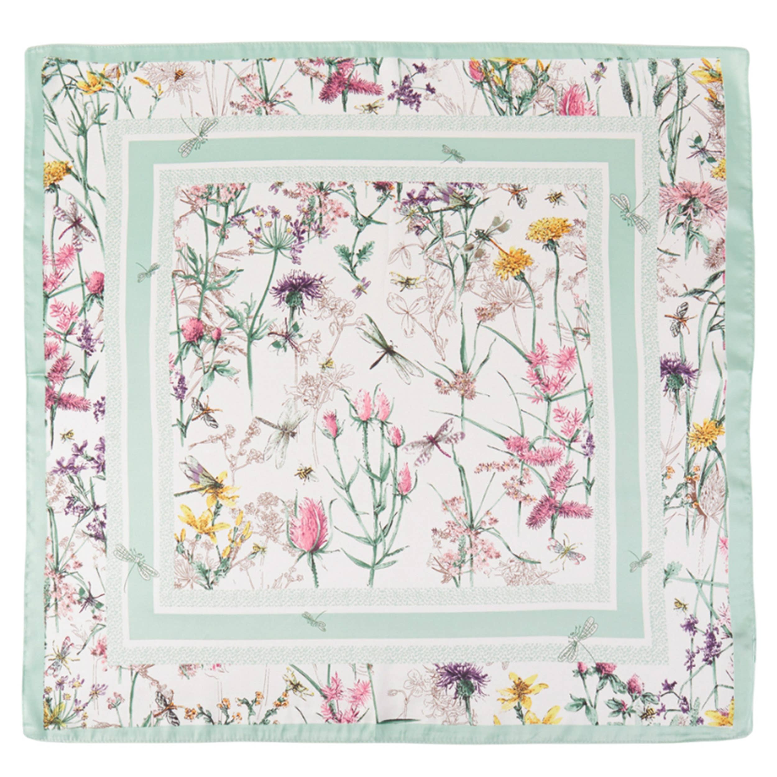 Mint Floral with Dragonfly Print Bandana Scarf - Jessi Jayne Boutique