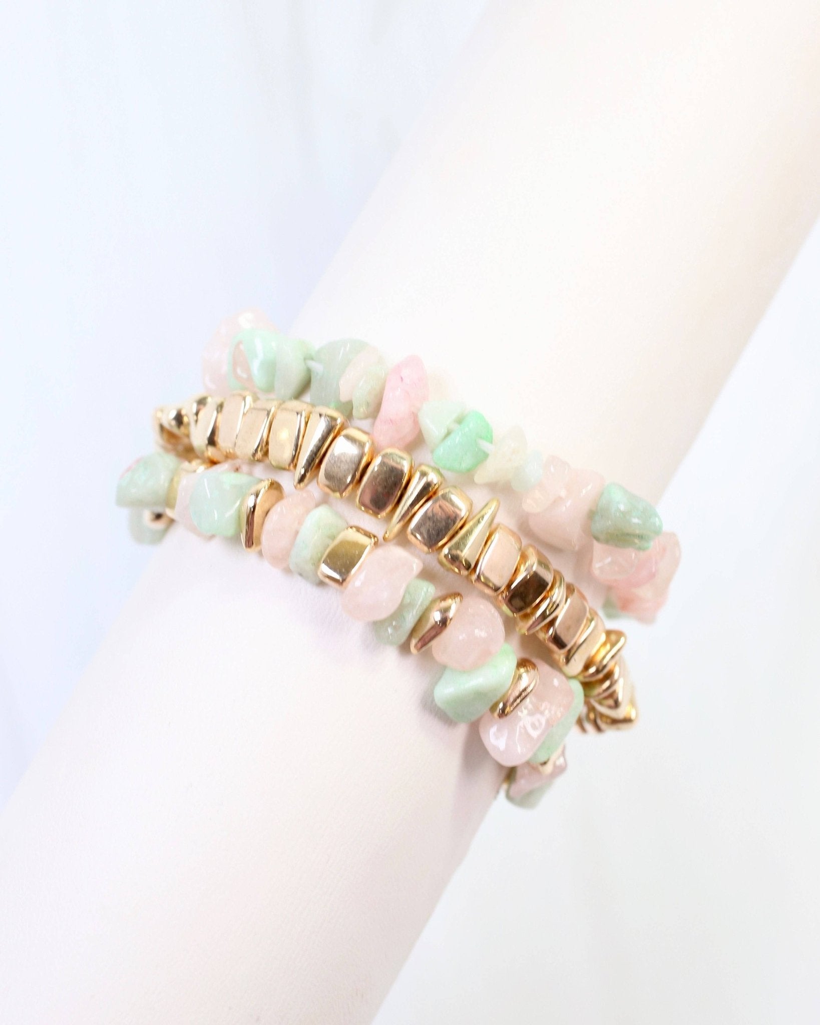 Eastpointe Beaded Stretch Bracelet Set Blush - Jessi Jayne Boutique