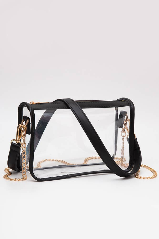 Navy Clear Rectangle Stadium Crossbody Bag - Jessi Jayne Boutique