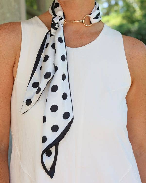 Henley Horsebit Buckle Polka Dot Scarf Necklace - Jessi Jayne Boutique