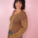 Mocha Even Better Knit Contrast Sweater - Jessi Jayne Boutique