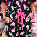 PREORDER- Merry Bow Christmas Treat Ruffle Pajama Set