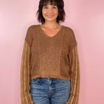 Mocha Even Better Knit Contrast Sweater - Jessi Jayne Boutique