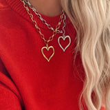 Chansuttpearls Gold Open Heart Necklace