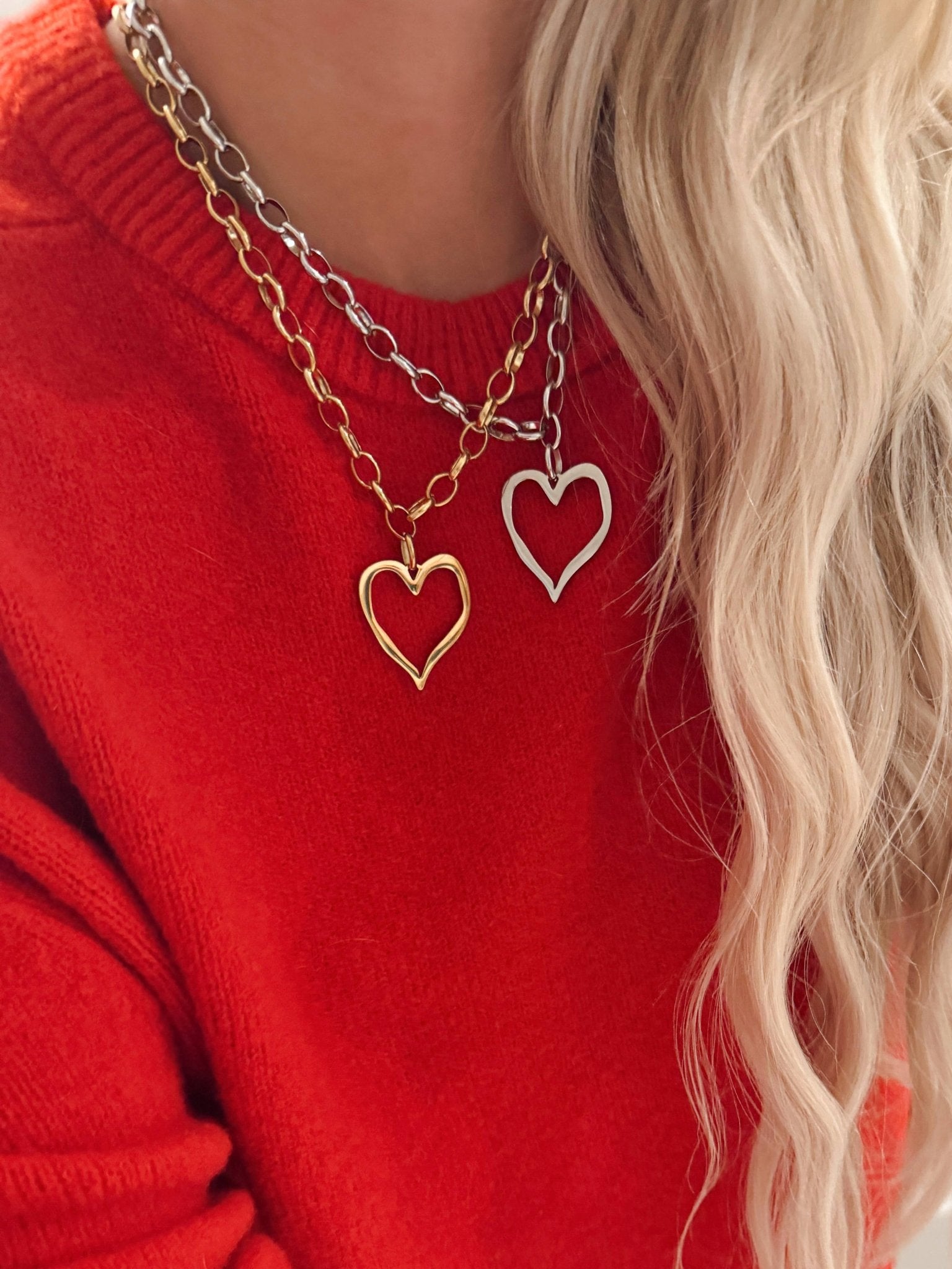 Chansuttpearls Gold Open Heart Necklace - Jessi Jayne Boutique