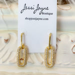 Small Gold Dangle Diamond Earrings - Jessi Jayne Boutique