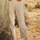 Time For Eggnog Faux Leather Double Stitch Detail Cream Pants - Jessi Jayne Boutique