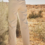 Time For Eggnog Faux Leather Double Stitch Detail Cream Pants - Jessi Jayne Boutique
