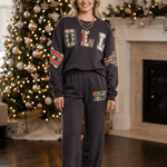 Holly Jolly Patch Charcoal Sweatshirt - Jessi Jayne Boutique