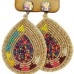 Multi - Color Teardrop Pink Panache Earring - Jessi Jayne Boutique