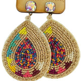 Multi - Color Teardrop Pink Panache Earring - Jessi Jayne Boutique