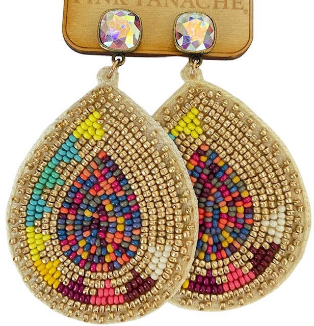 Multi - Color Teardrop Pink Panache Earring - Jessi Jayne Boutique