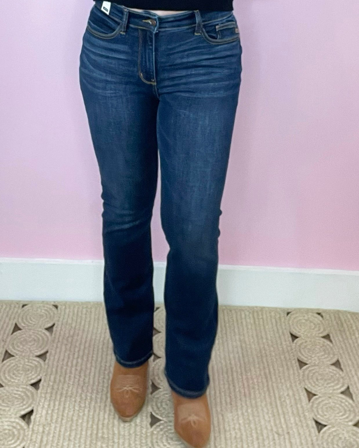 On A Mission Judy Blue Dark Wash Bootcut Jeans 30" Inseam - Jessi Jayne Boutique