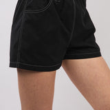 Black Utility Chic Contrast Stitch Shorts - Jessi Jayne Boutique