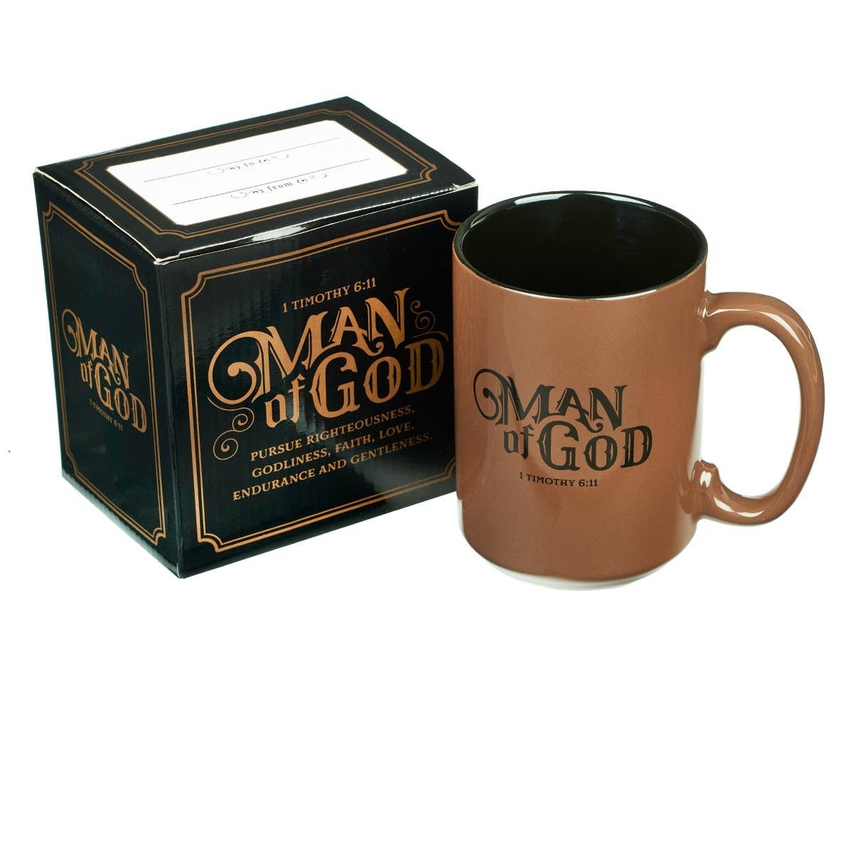 Mug Brown/Black Man of God 1 Tim. 6:11 - Jessi Jayne Boutique