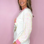 Sequin Santa White Sequin Long Sleeve Top - Jessi Jayne Boutique