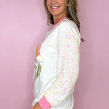 Sequin Santa White Sequin Long Sleeve Top - Jessi Jayne Boutique