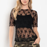 Midnight Muse Sheer Lace Top - Jessi Jayne Boutique